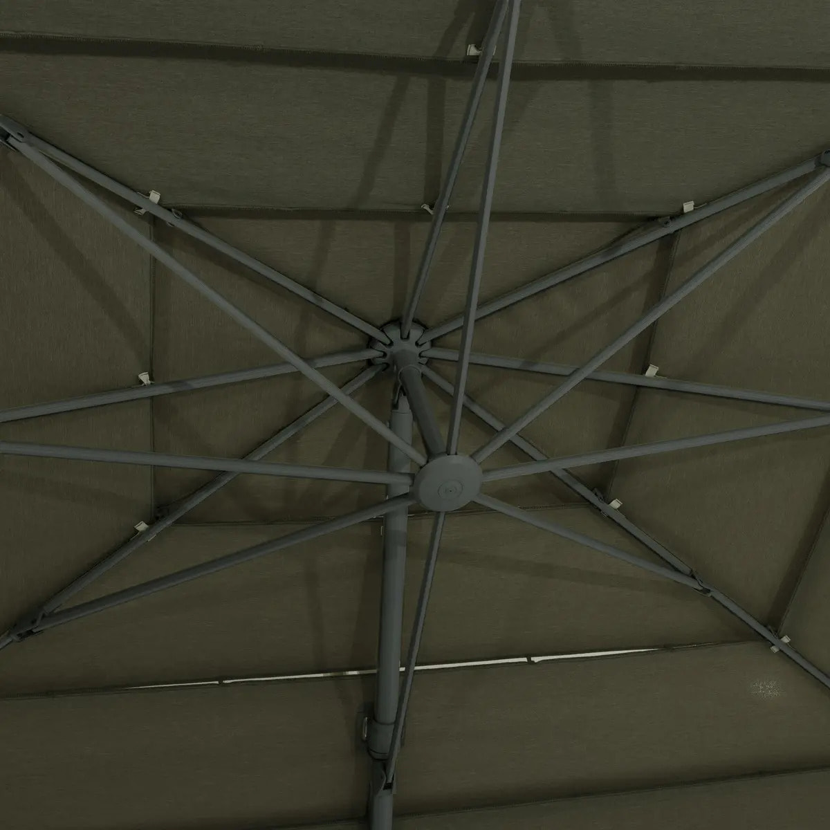 Parasol déporté rectangulaire inclinable Melhia 4x3 m vert laurier