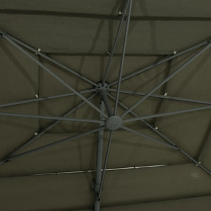 Parasol déporté rectangulaire inclinable Melhia 4x3 m vert laurier