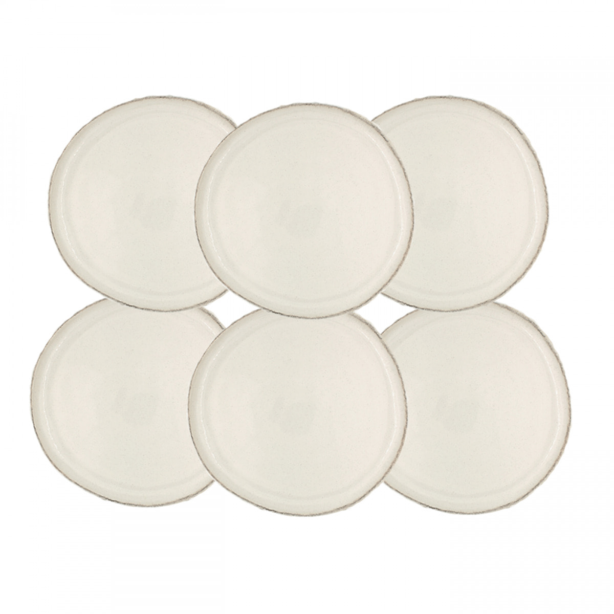 Lot de 6 grandes assiettes, COTON