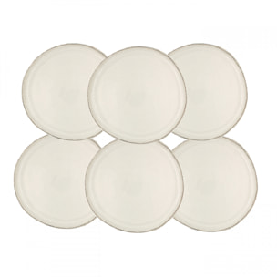 Lot de 6 grandes assiettes, COTON
