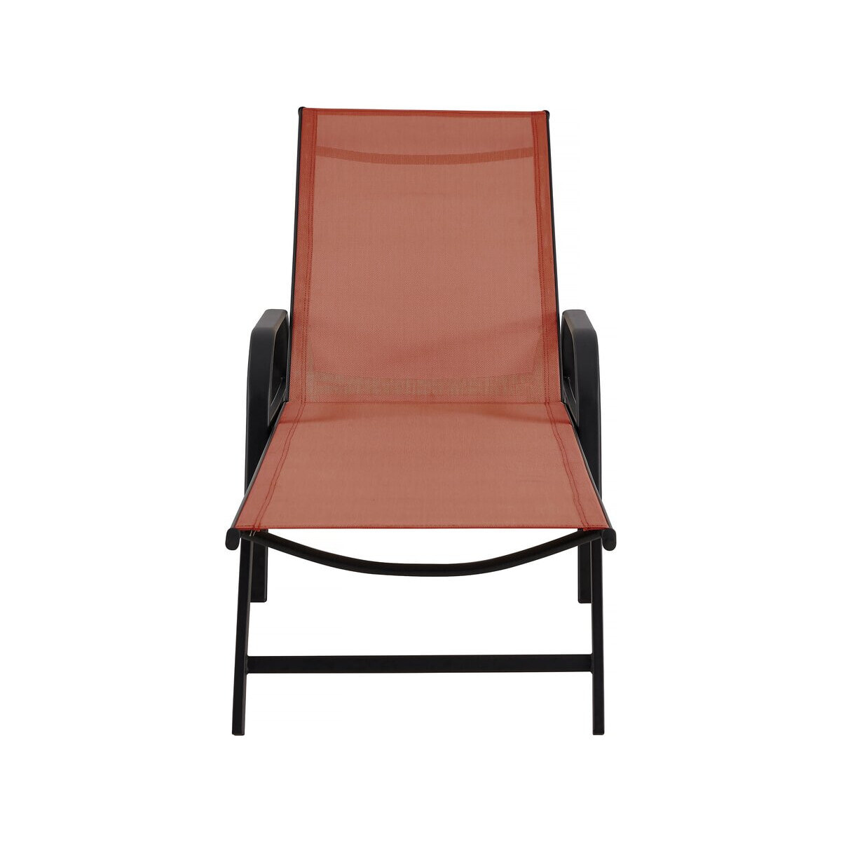 Lot de 2 bains de soleil en métal avec accoudoirs "Farniente"- Terracotta