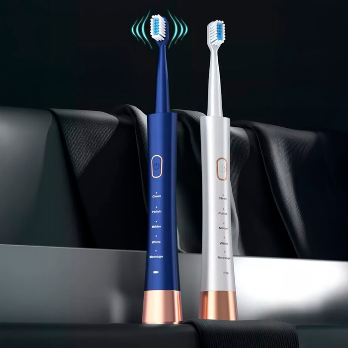 Cepillo de dientes eléctrico sónico 31.000rpm. 5 modos. Cuerpo impermeable IPX8. Con 6 cabezales de recambio.