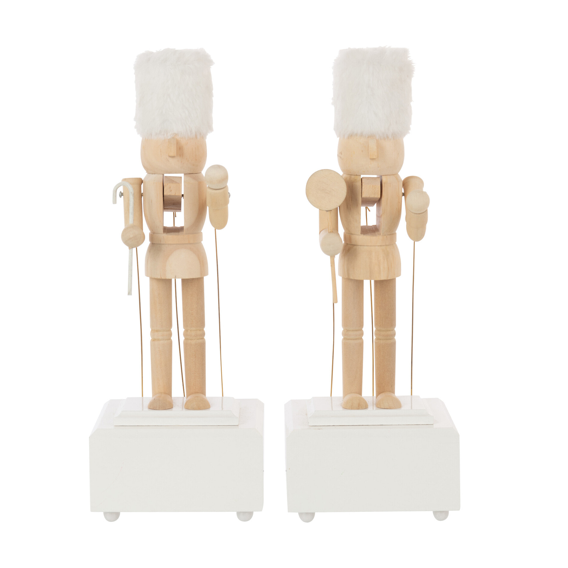 J-Line figurine Casse-Noisette Musique - bois - naturel/blanc - 2 pièces