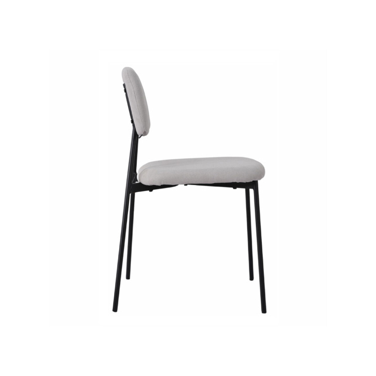 Chaise de repas en tissu doux avec 4 pieds en métal noir - MIRA