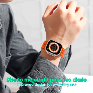 Smartwatch S9 Max, pantalla de 2.2", modos de deporte, monitor de salud, corona multifunción y botón de acceso rápido configurable.