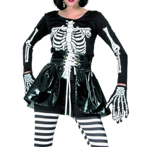 Travestimento Costume Halloween Lady Skeleton Donna