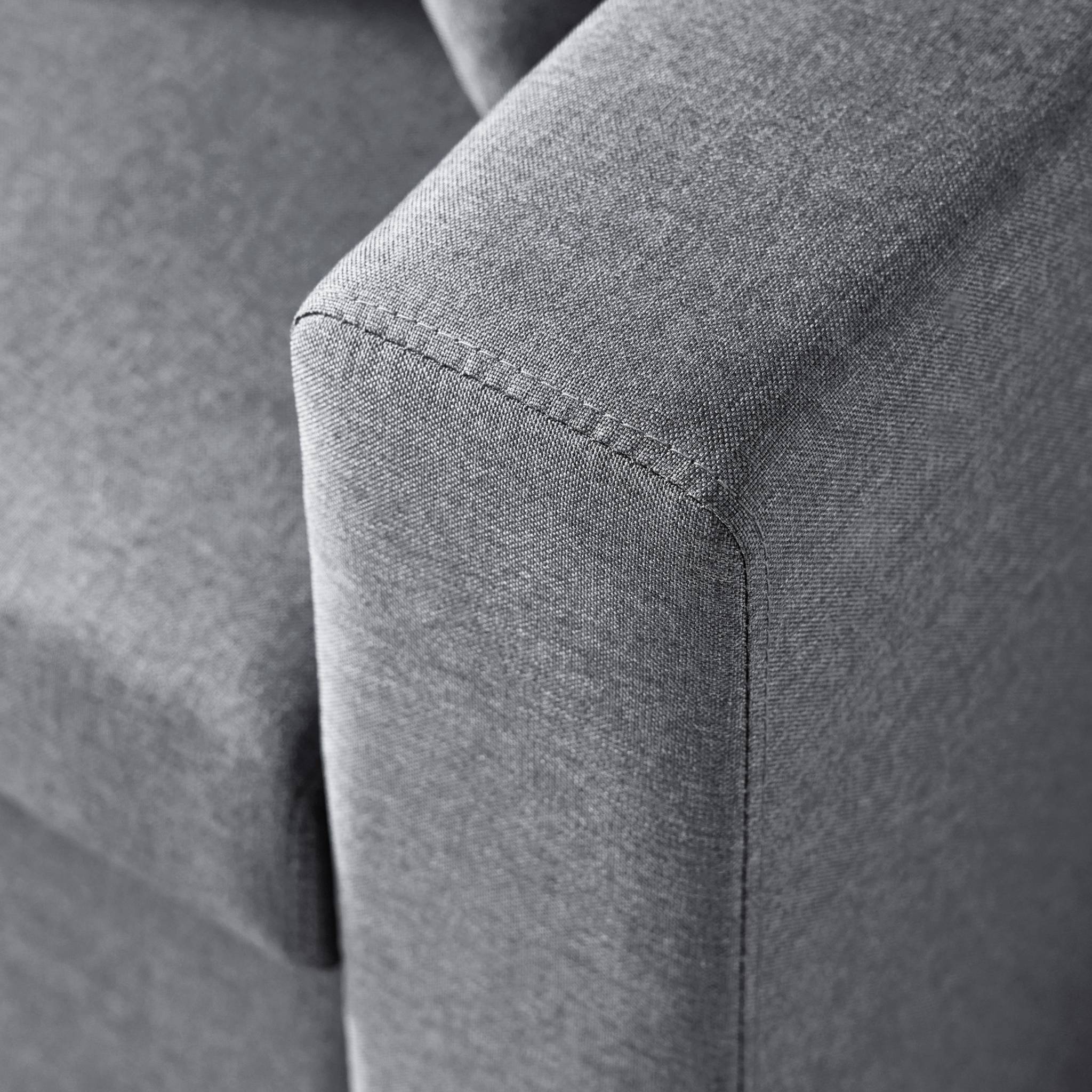 Canapé d'angle convertible réversible 3 places tissu avec coffre IDA