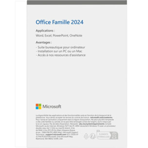 Logiciel de bureautique MICROSOFT Office Famille 2024