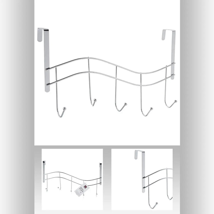 Patère 5 têtes vague métal