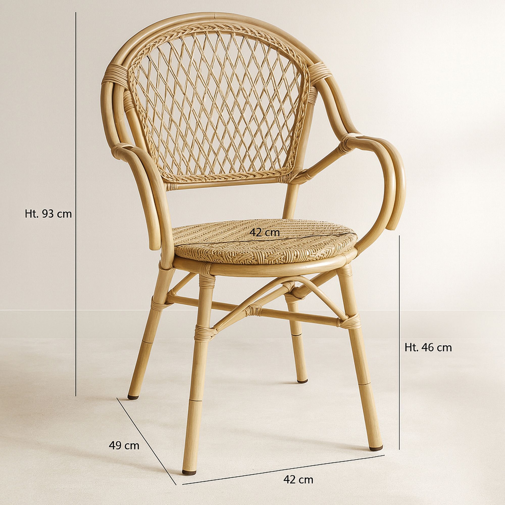 Lot de 2 fauteuils de table extérieur en rotin synthétique CAPRI