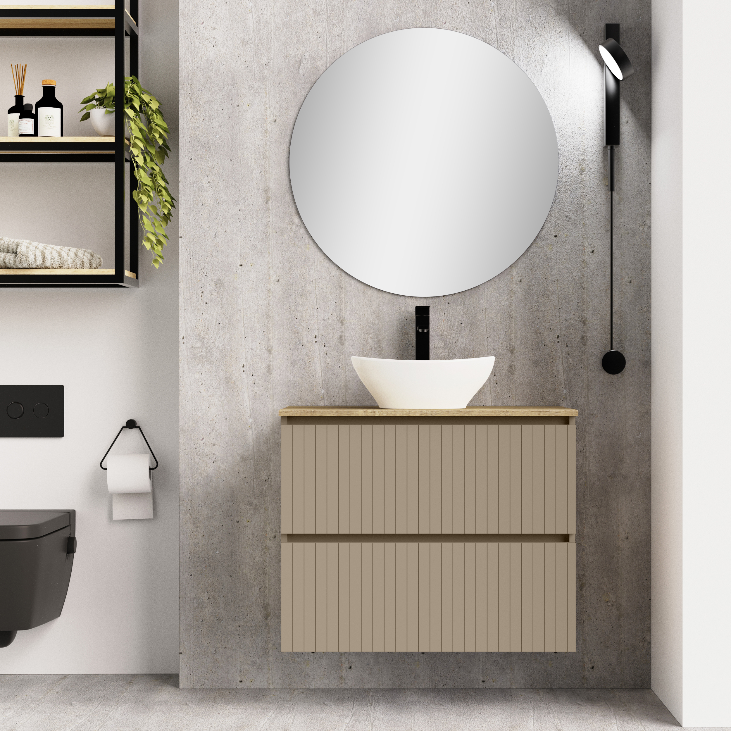 Conjunto de baño Hali Alday, 80 cm, Fango