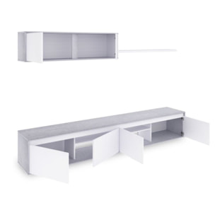 Salón Arlet Blanco Artik (Blanco Mate) - Gris Cemento