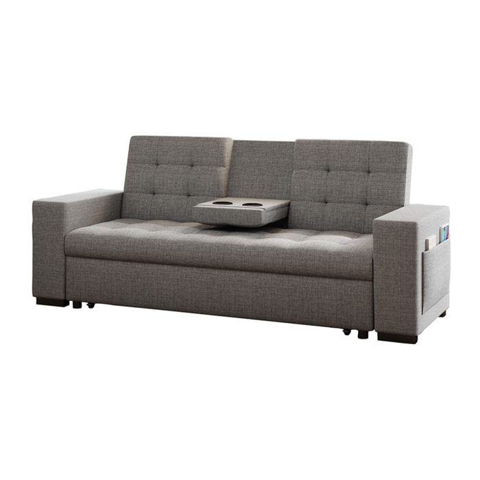 Canapé convertible gris foncé avec rangements TILIA