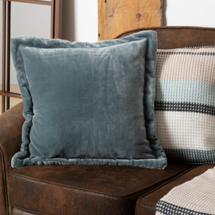 Coussin flanelle Cuddly bleu 53x53cm