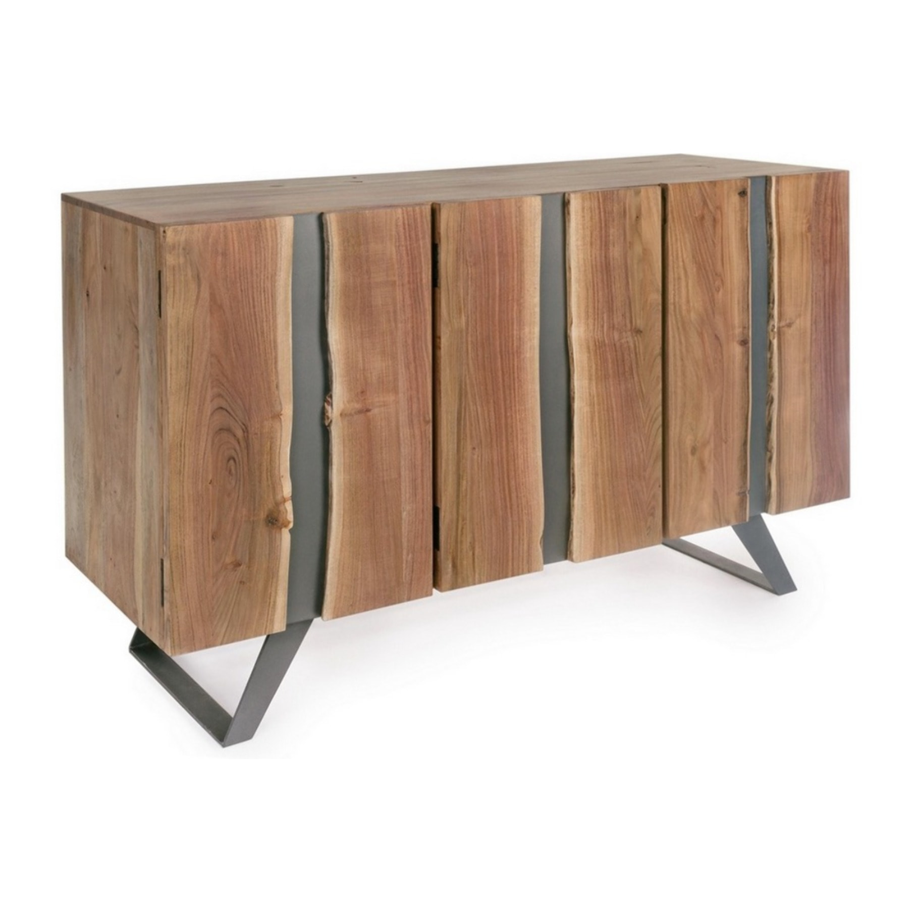 CREDENZA ACHILLE 90CM 3A ACACIA E METALLO VERTI