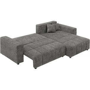 Canapé d'angle réversible/convertible en tissu - "George" - 4 places - Gris