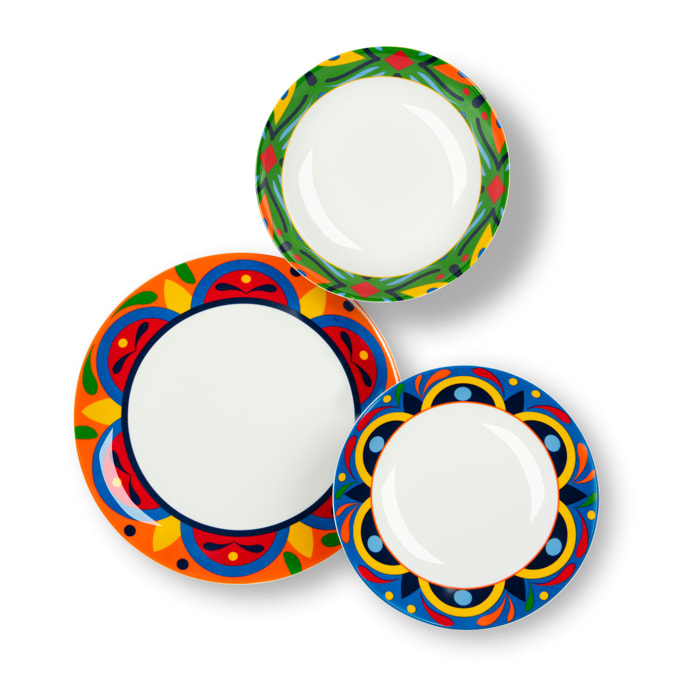 Servizio piatti 12 pezzi Excelsa – Cancun, Porcellana Multicolore