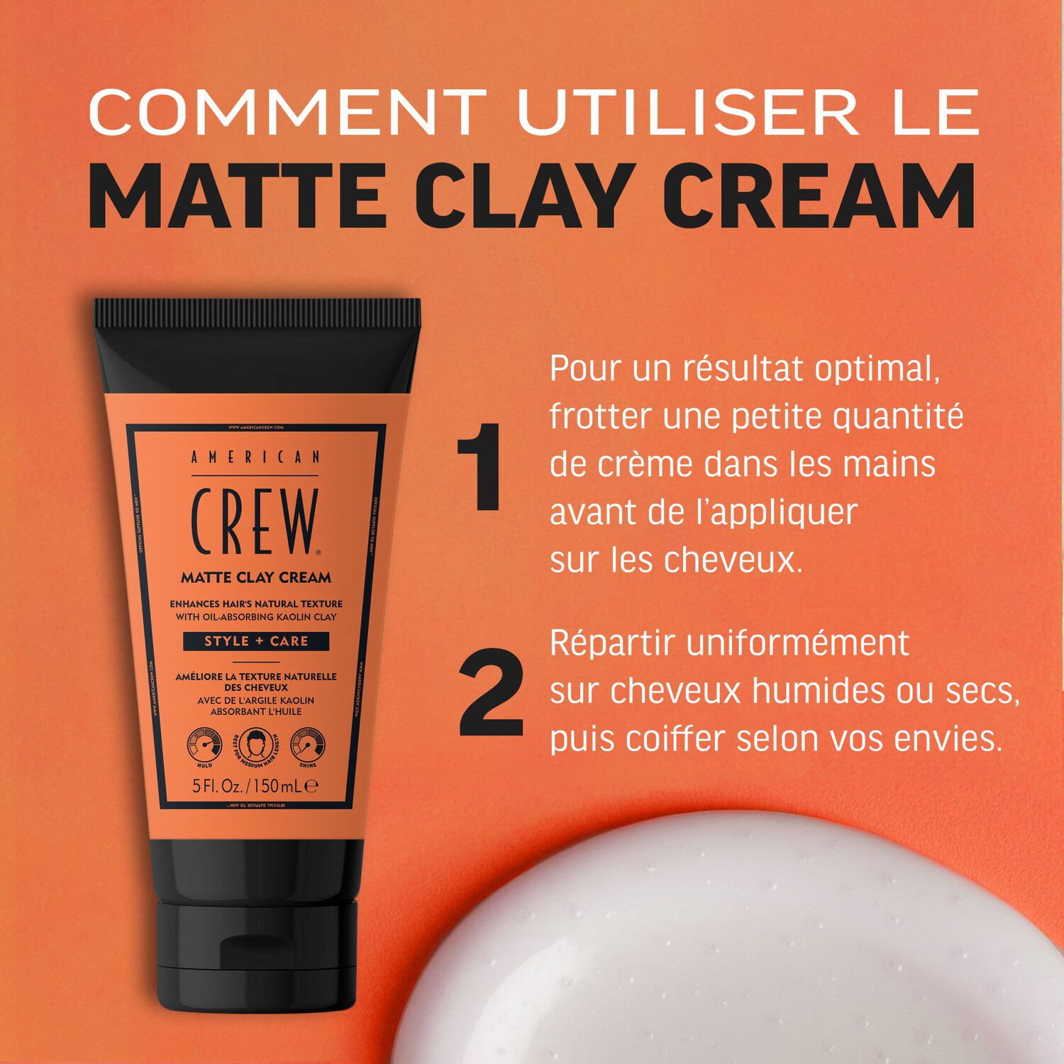 Crew Styling - Coiffant-soin hybride Matte Clay Cream 150ml