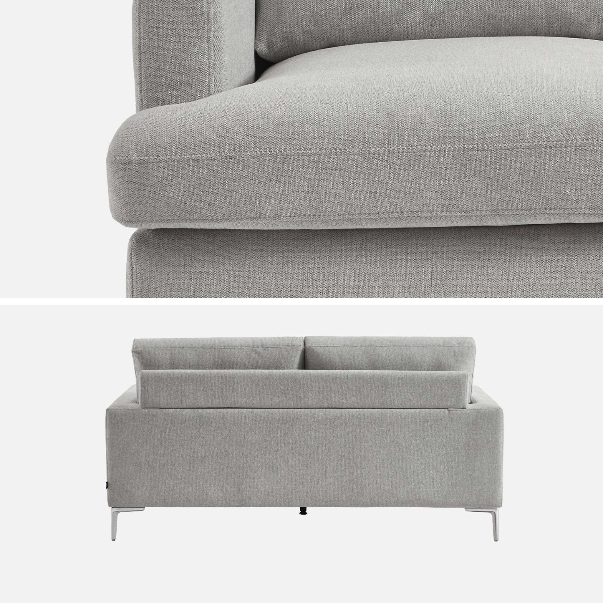 Canapé 3 places en tissu gris clair L 173 x P 90 x H 89cm - Hans