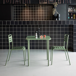 Table de jardin métal + 2 assises AMÉLIA