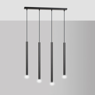 Lampada a sospensione Selter in acciaio nero opaco
