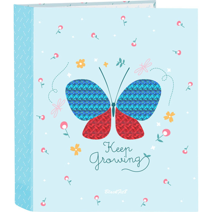 Carpeta f. 4 anillas 35mm lomo ancho blackfit8 "mariposa"