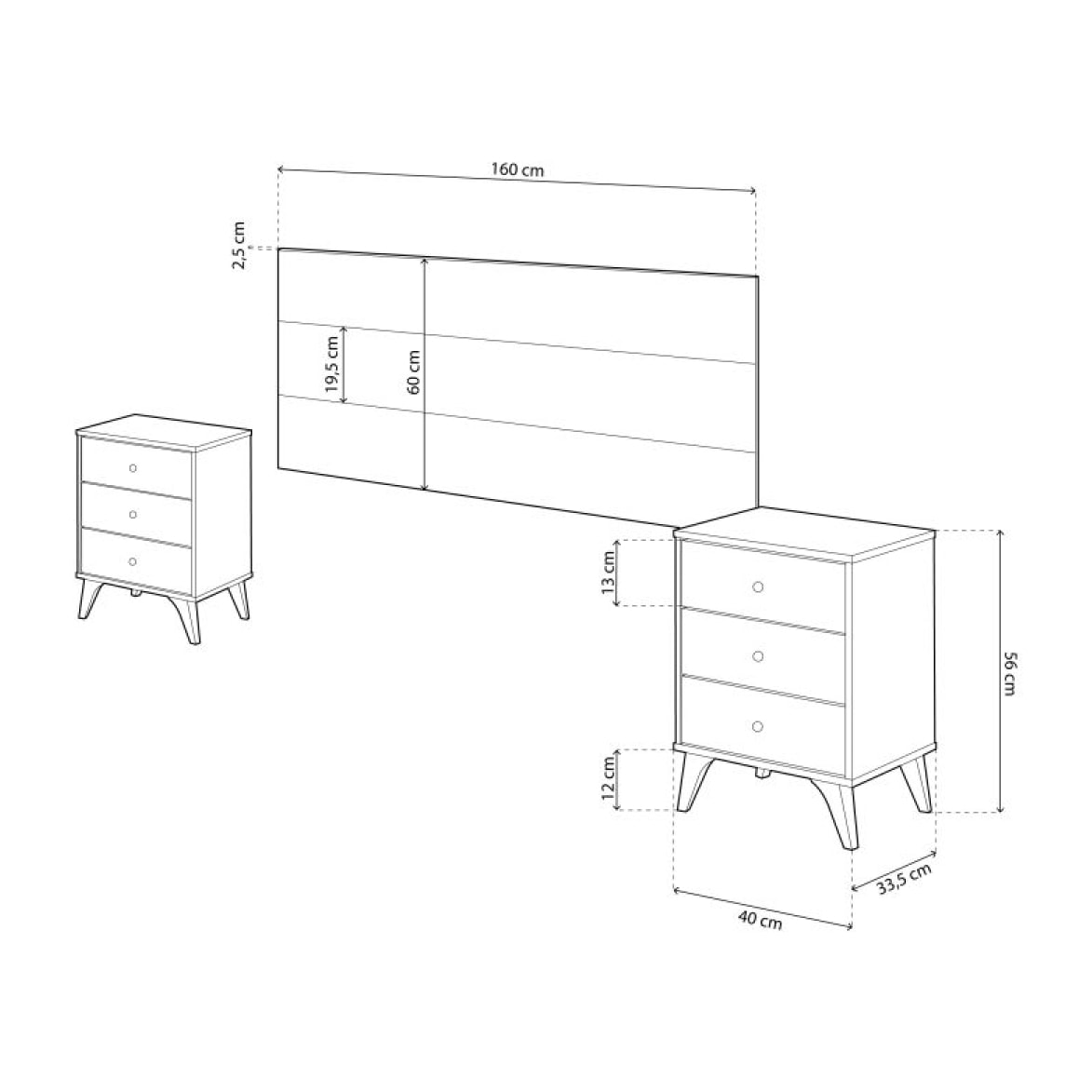 Cabecero con mesitas Iconic Blanco Artik (Blanco Mate) – Blanco Velho