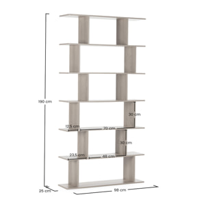 Estantería Osaka 6 huecos efecto Roble