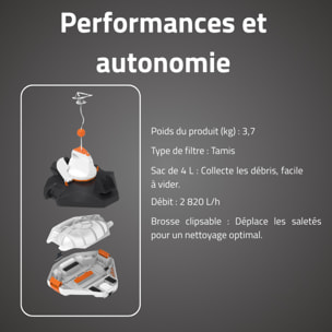 Bestway Robot piscine sans fil AquaRover nettoyage fond plat max 45m² max