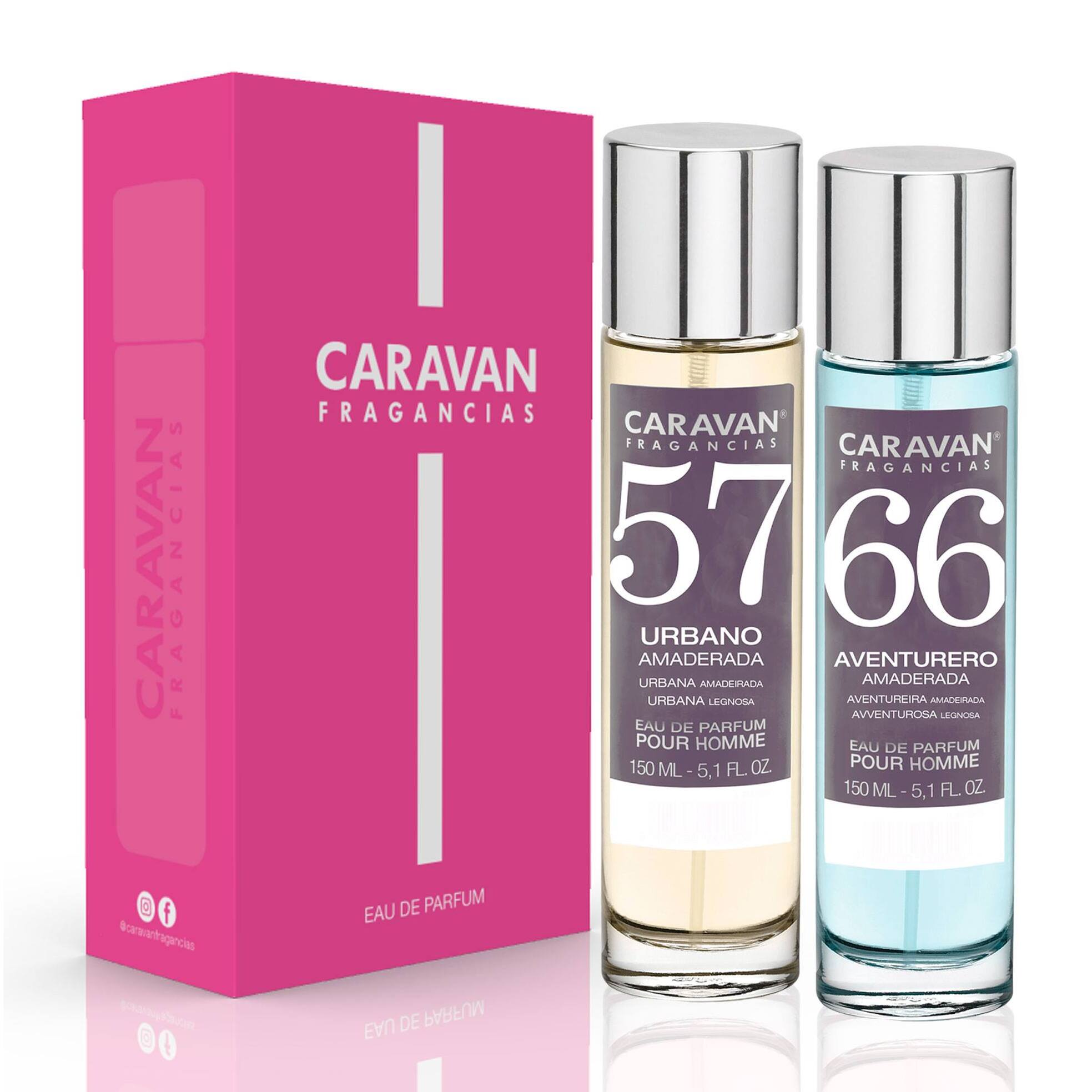 Caravan fragancias - caja de regalo con 2 perfumes: nº66 y nº57 de 150 ml, para hombre