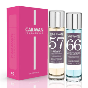 Caravan fragancias - caja de regalo con 2 perfumes: nº66 y nº57 de 150 ml, para hombre
