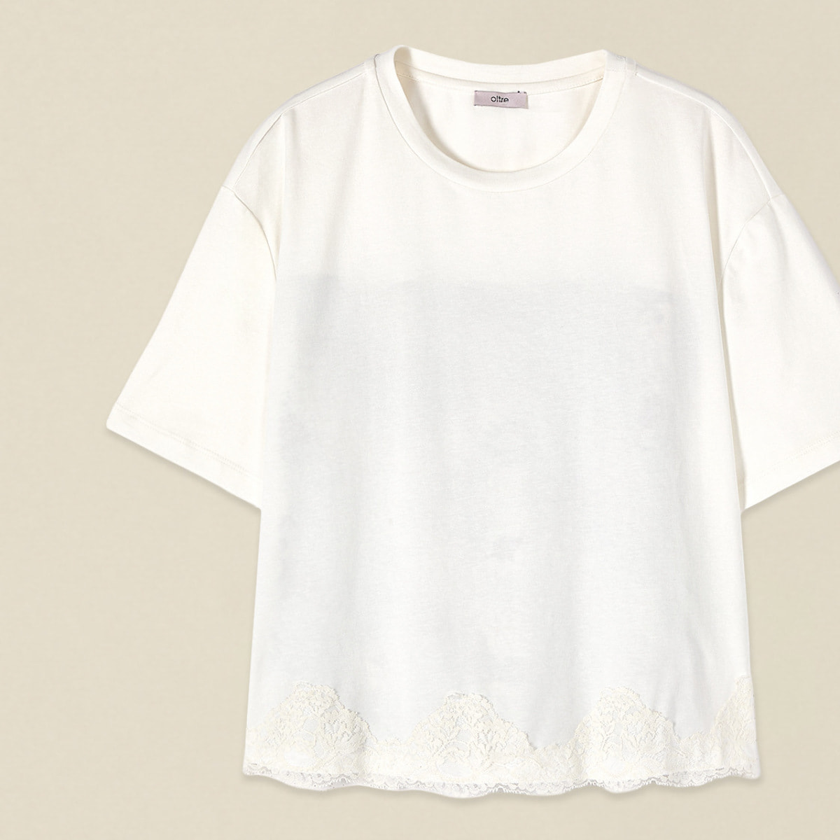Oltre - T-shirt con inserto dietro - Bianco