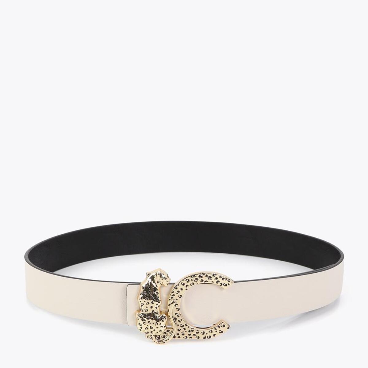 Cintura reversibile con fibbia con logo animale