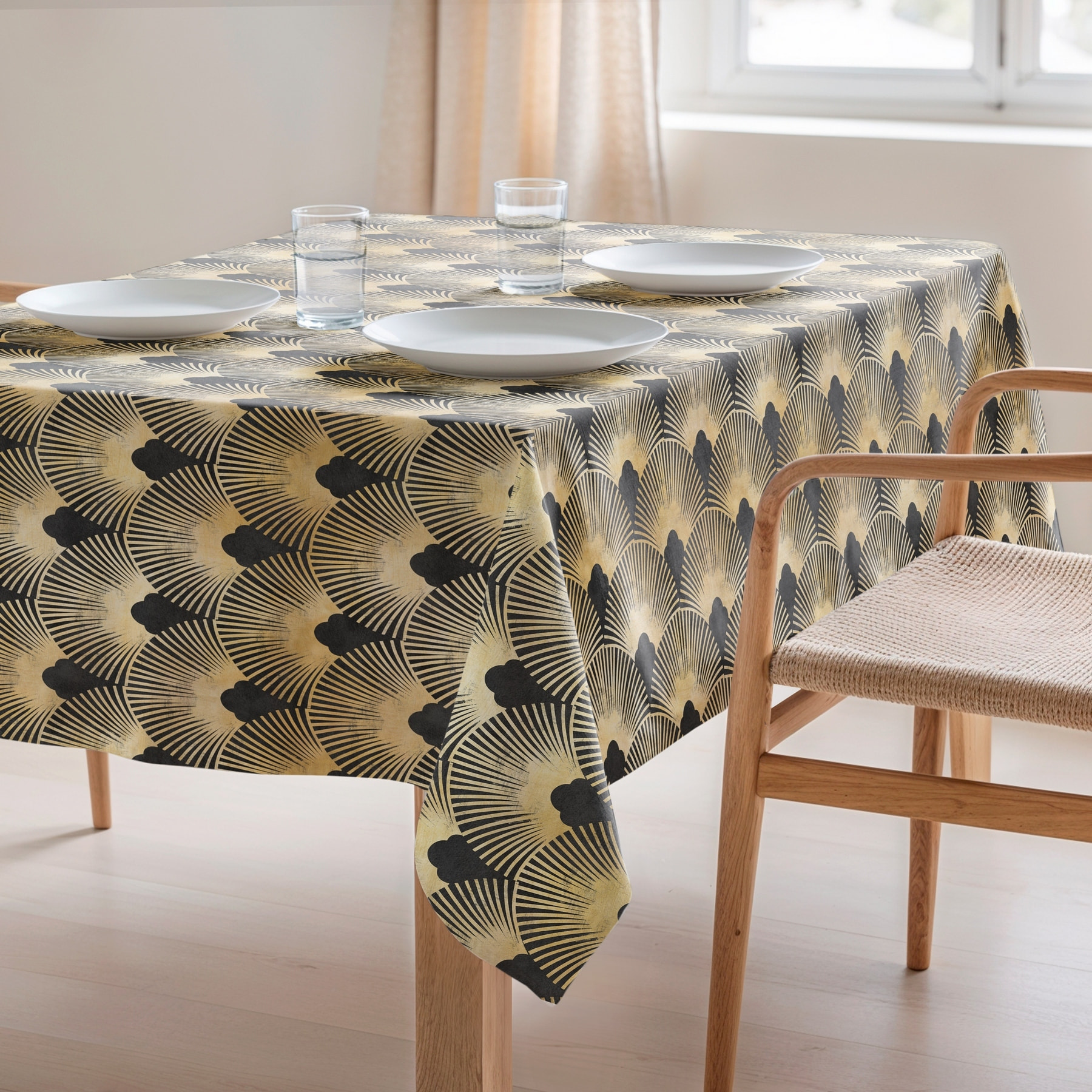 Mantel estampado antimanchas IRINA ANTRACITA