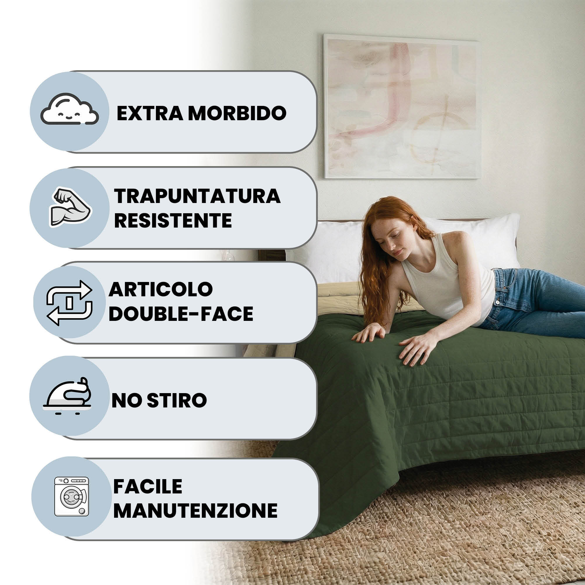 TRAPUNTINO ESTIVO ELEGANT PIAZZA E MEZZA, BICOLORE