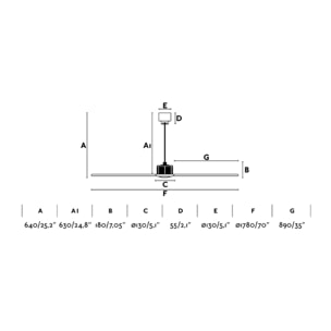 JUST FAN XL Ventilador de techo negro mate178cm