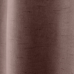 Rideau occultant uni et fileté - Marron glacé