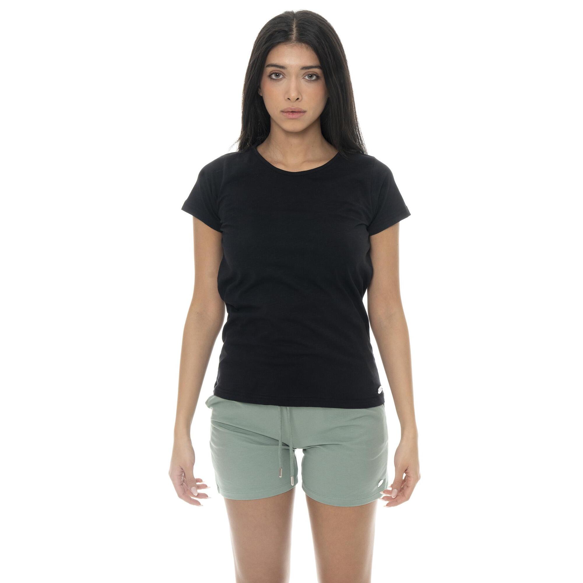 Leone Camiseta básica de mujer de manga corta