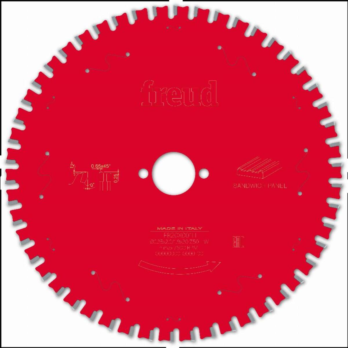 Lame pour scie circulaire portative FREUD - Ø235 2,2/1,8 AL30 Z50 TPB 0° - F03FS09857