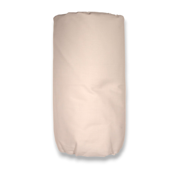 LENZUOLO SOTTO CON ANGOLI LETTO SINGOLO IN COTONE 60 FILI TINTA UNITA PANNA H.30