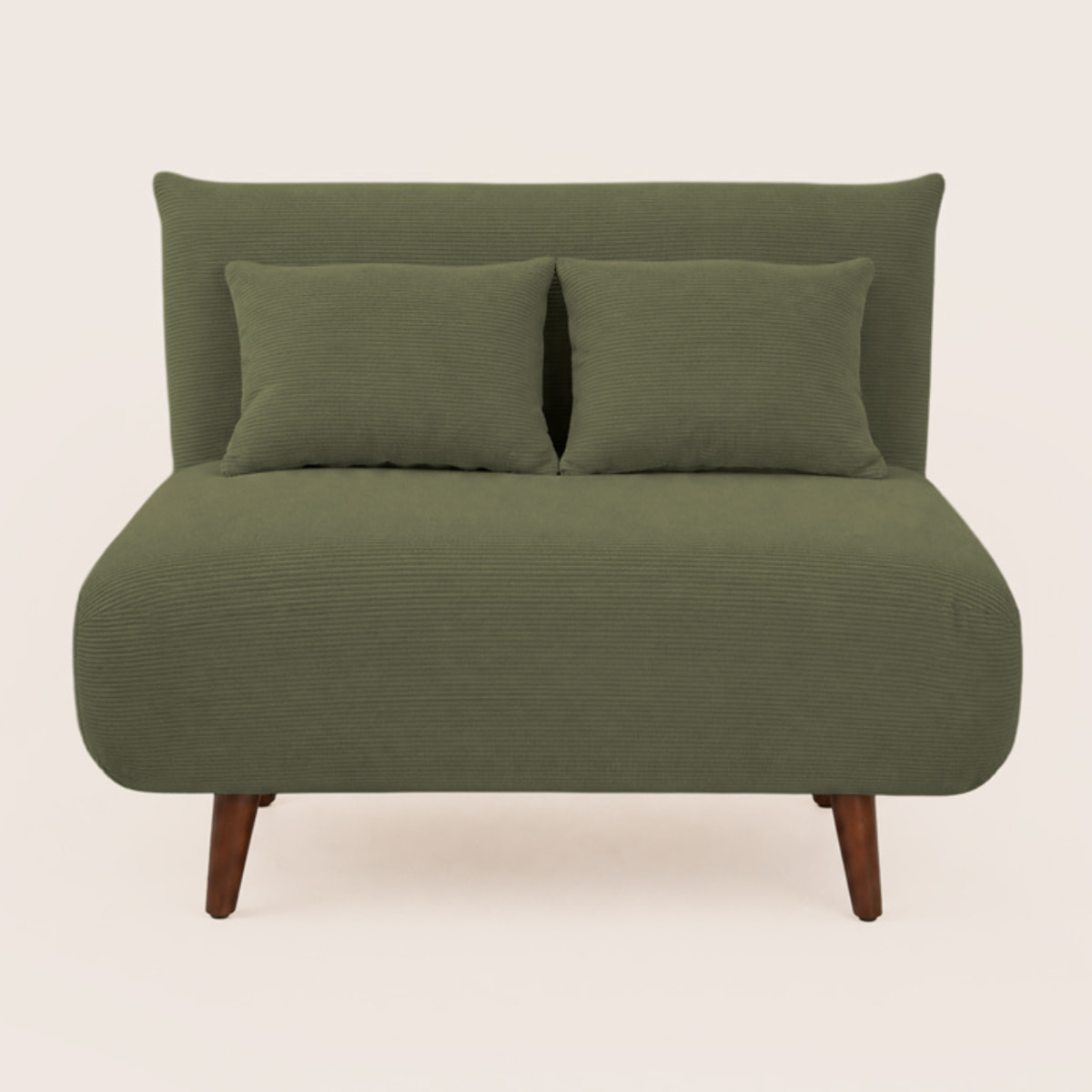 Lumi - Banquette convertible clic-clac 1 place en velours côtelé - Vert