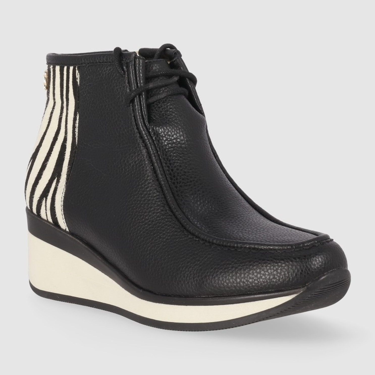 Botines de Piel - Multi-Negro - Tacón: 4 cm