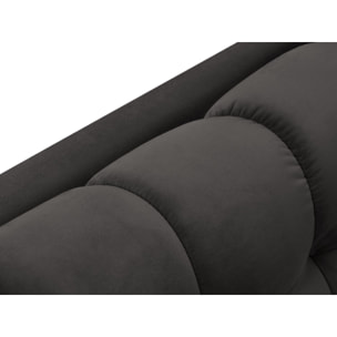 Méridienne droite "Bali" en velours gris foncé