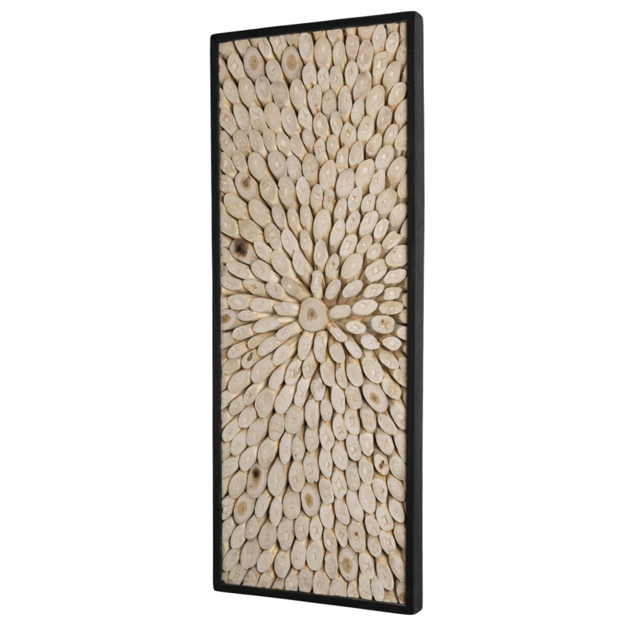 SAM - Décoration murale rectangulaire 100x40cm branches bois Teck nature