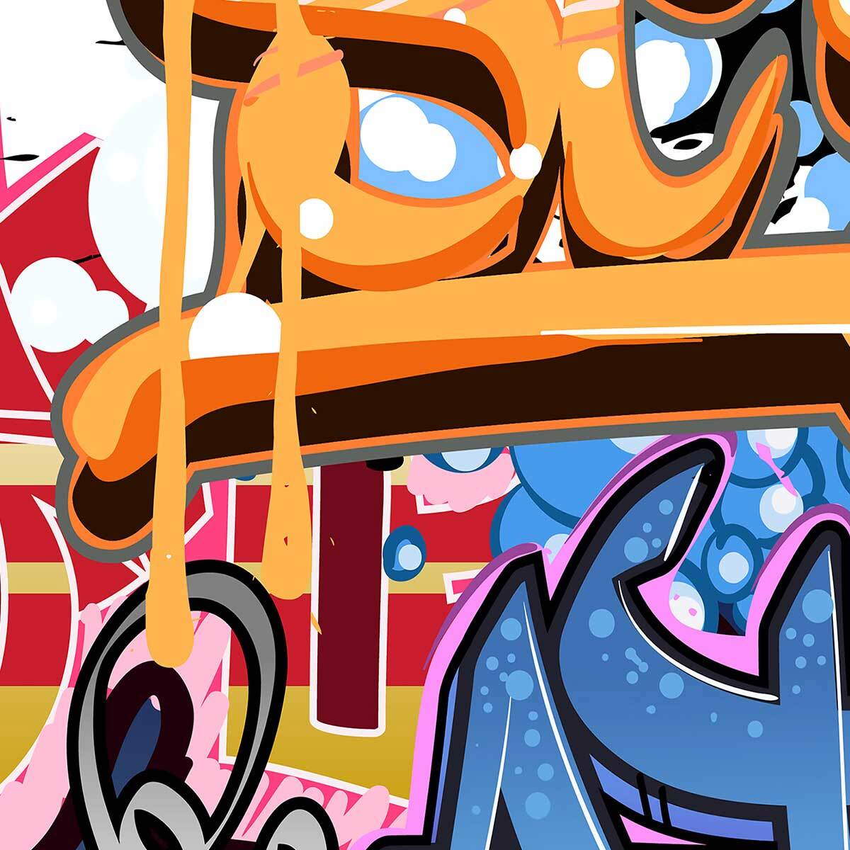 Affiche encadrée street art graffiti Affiche + cadre en métal - Noir