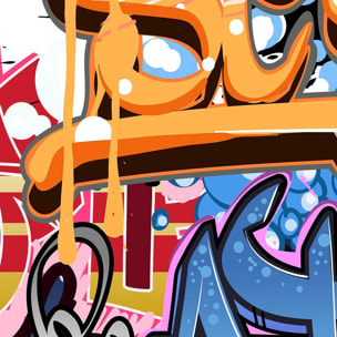 Affiche encadrée street art graffiti Affiche + cadre en métal - Noir