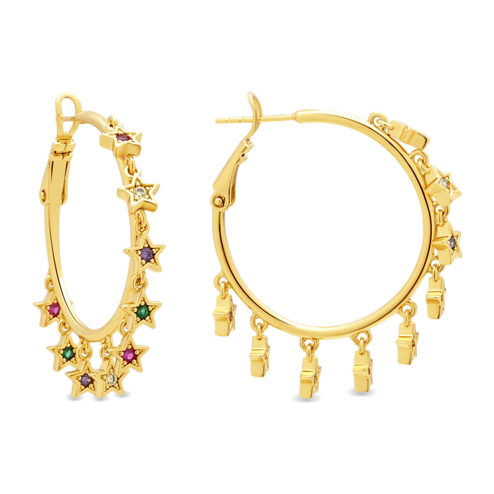 Pendientes Isra acabado oro amarillo 18k