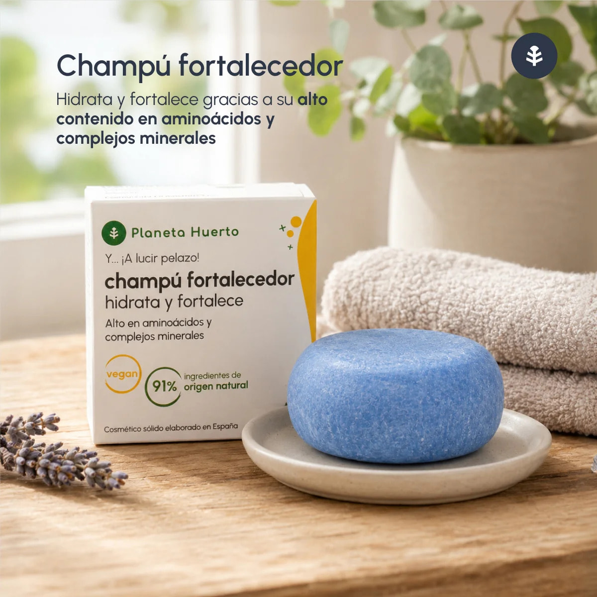 Champú sólido Fortalecedor con Aminoácidos Planeta Huerto 85 g