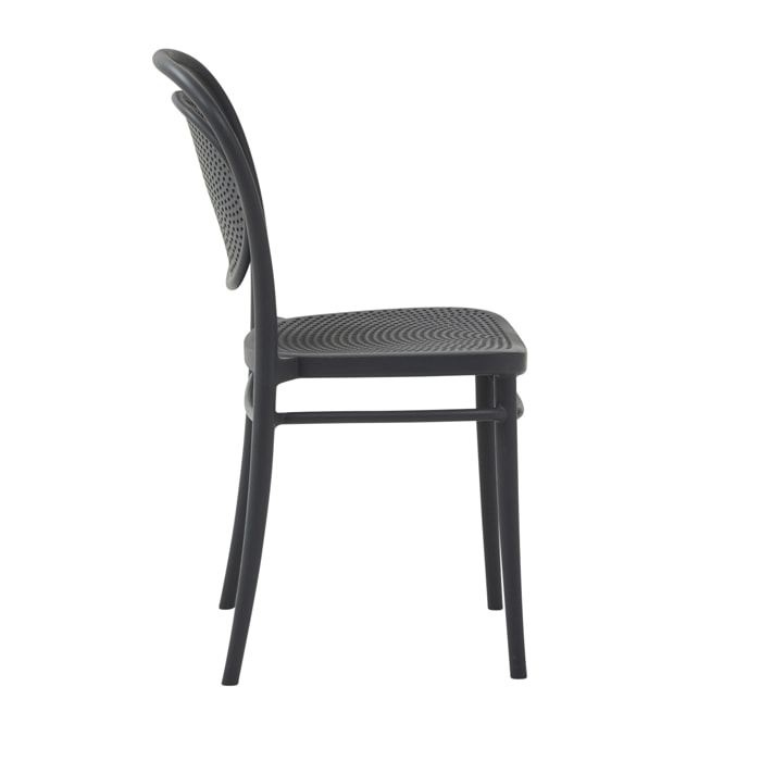 Set  2 sedie impilabili in polipropilene colore antracite