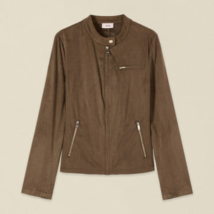 Oltre - Chaqueta con cremallera y cuello mao - Verde militare